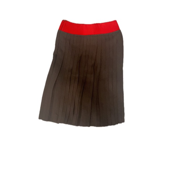 Victoria Beckham Pleated Midi Skirt Black Red Waistband Autumn Winter 2014 - Picture 2 of 5